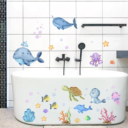 1Pc Whales Turtles Dolphins Cartoon Marine Animal Wall