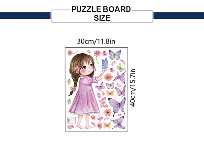 Flower little girl color butterfly wall sticker background