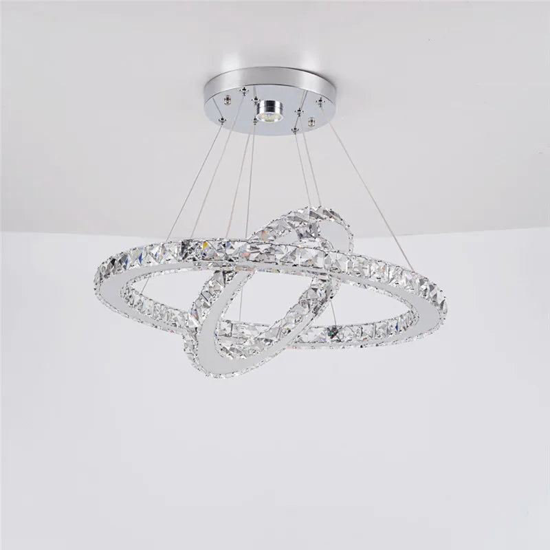 Luxury Rings Led Crystal Chandelier Mordern  Light Dining