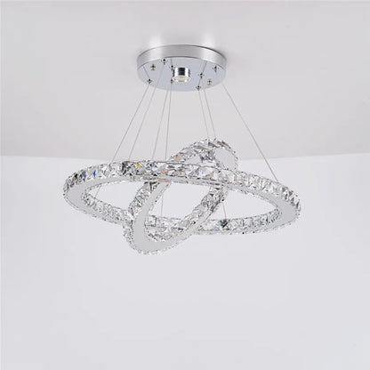 Luxury Rings Led Crystal Chandelier Mordern  Light Dining