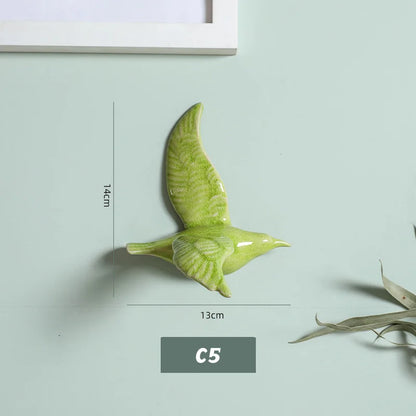 3D Ceramic Bird Swallows Creative Wall Hanging Sticker