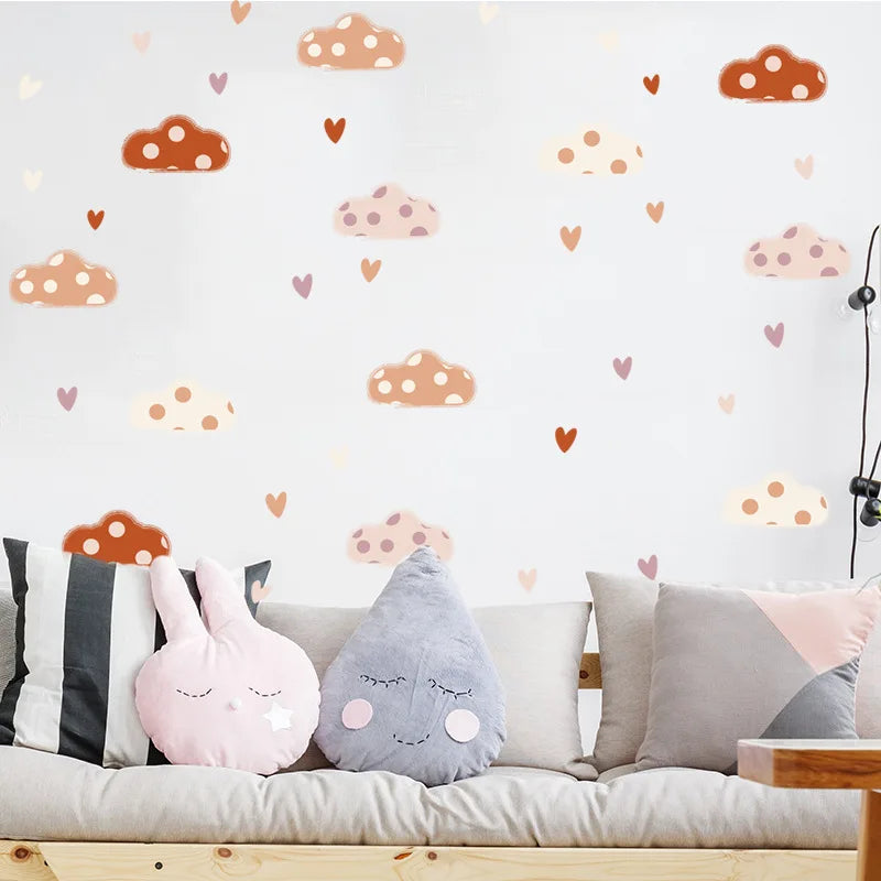 Cartoon Pink Unicorn Butterfly Wall Stickers Baby