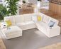 Oversized Sofa, 112 inch U Shaped Sofa with  Corduroy Grey