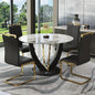 marble tabletop 4 cushioned chairs, modern kitchen table