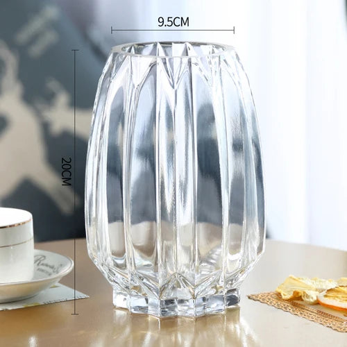 Nordic simple large glass vase transparent color