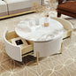 Coffee Table, Modern Round with Drawers Assemble,