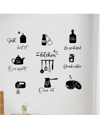 Creative wall stickers for food tableware kitchen layout self-adhesive new