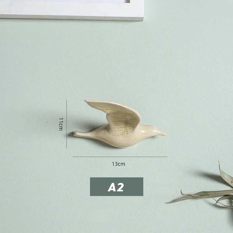 3D Ceramic Bird Swallows Creative Wall Hanging Sticker