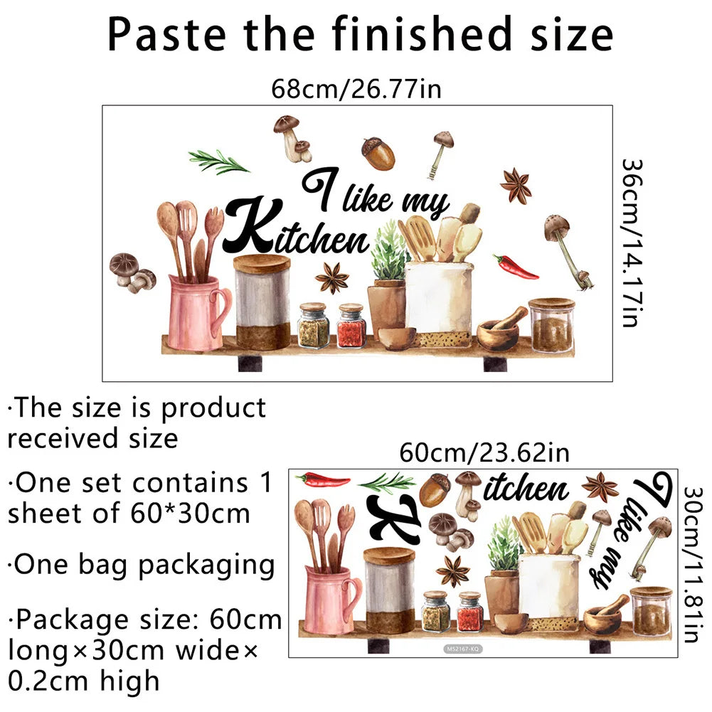 Wall Stickers Removable Waterproof Decoration Kitchen Decor
