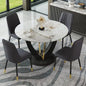 marble tabletop 4 cushioned chairs, modern kitchen table