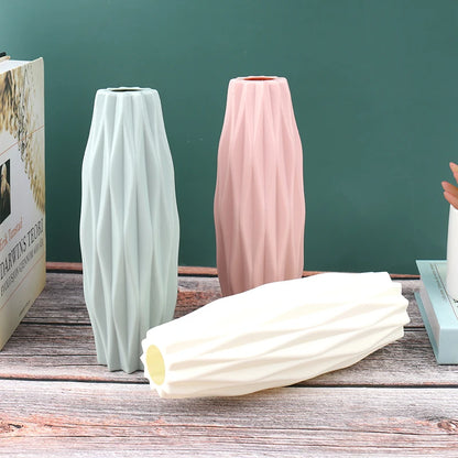 Modern Vase White Pink Blue Plastic Vase