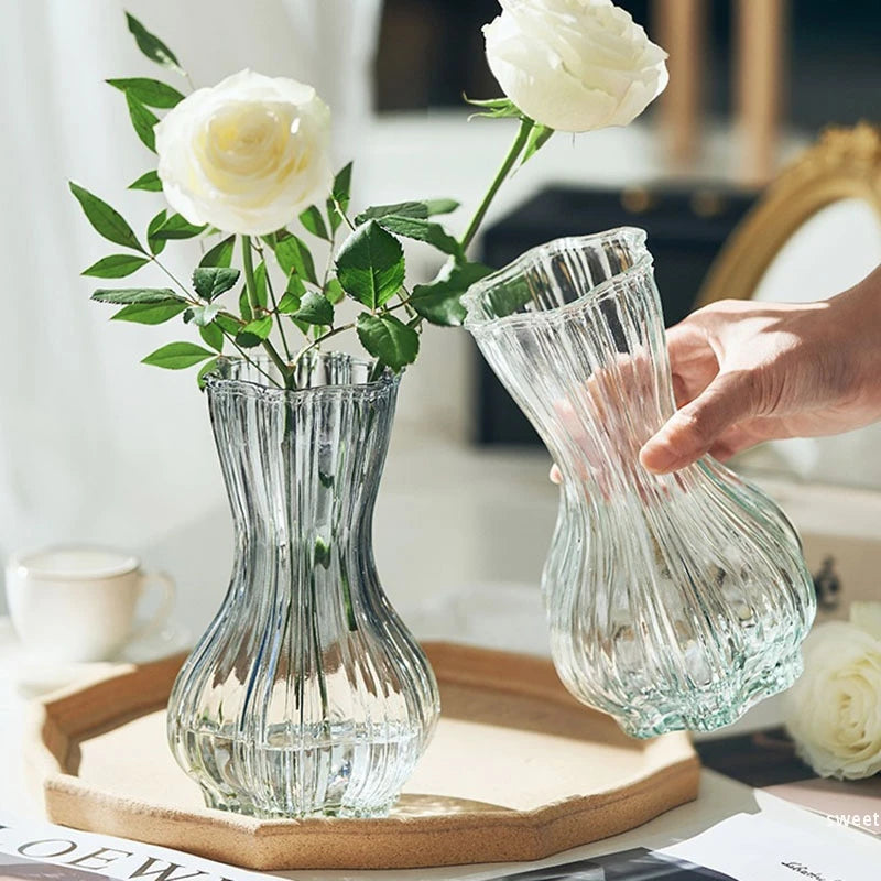 Glass Transparent Flower Vase  Table Decoration