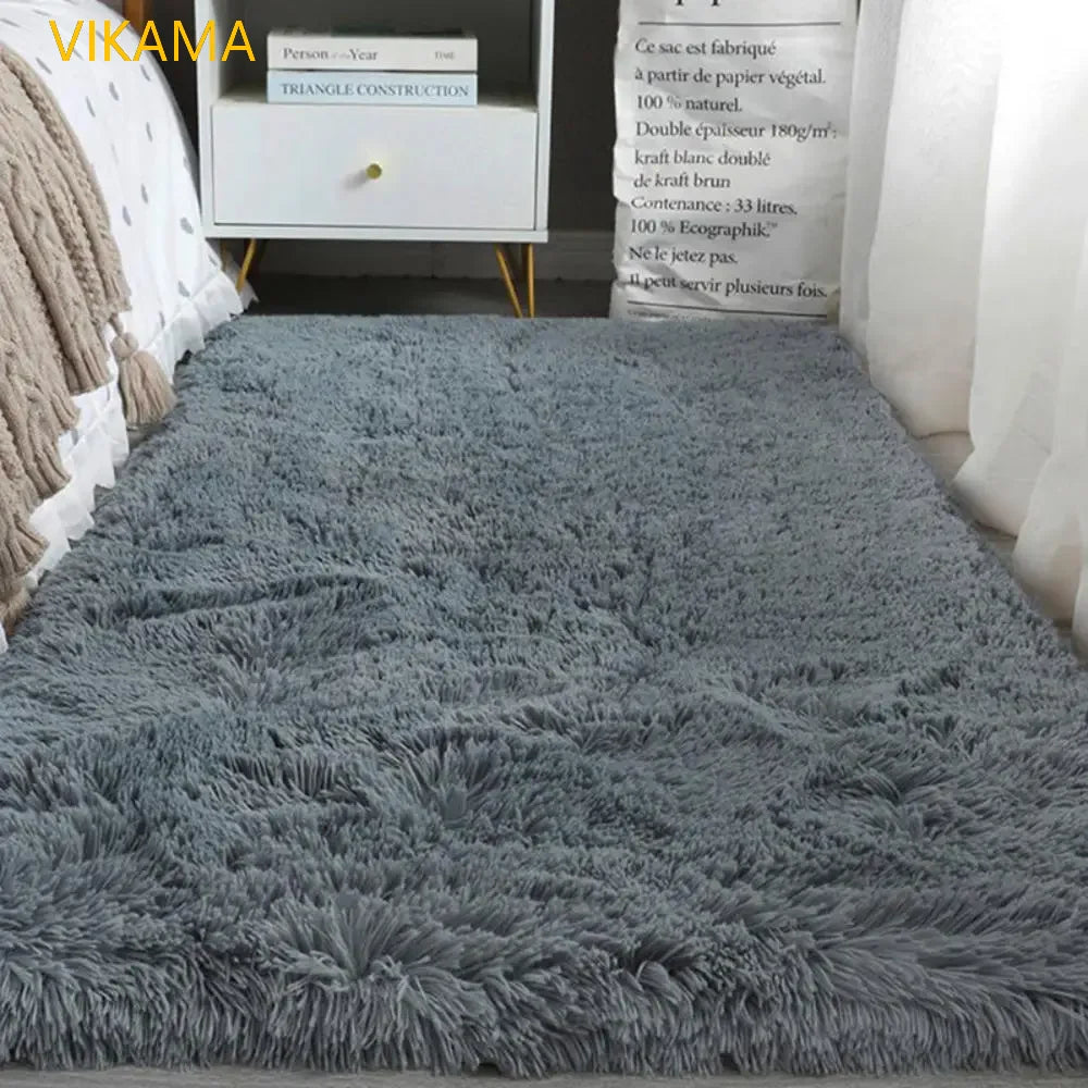 VIKAMA Silk wool Solid Colour Resistant Washable Rug