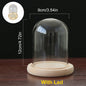 Glass Dome Wooden Base With LED Light Landscape Vase Dry Flower Cloche Cover DIY Succulent Plants Container Holder Bedroom Decor