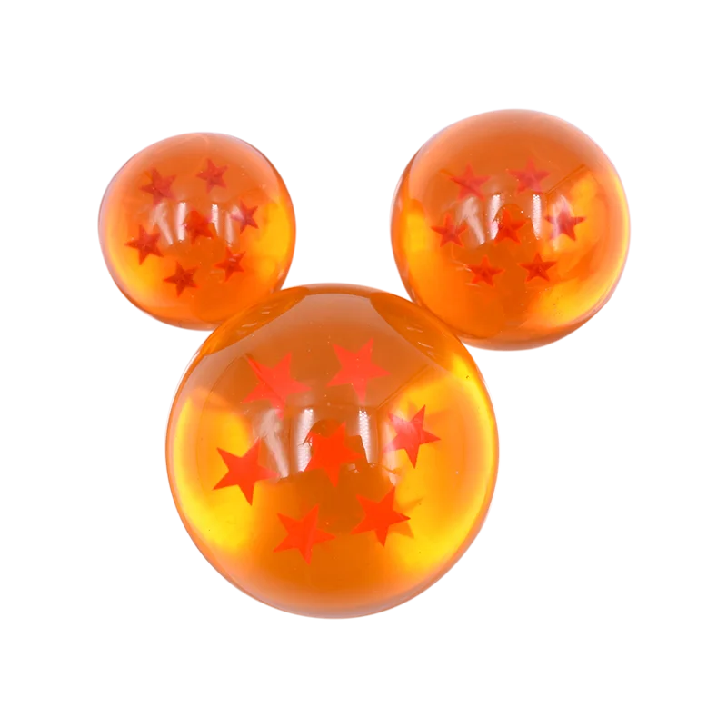 3.5cm Stars Crystal Ball Anime Orange Crystal Desktop Ornaments Toys Collection for Kids Gift(No Box)