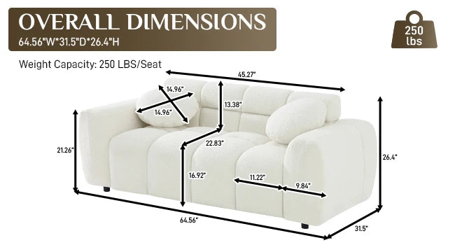 2-piece Sofa Set, Plush Cushioned Deep Seated Sofa