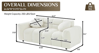 2-piece Sofa Set, Plush Cushioned Deep Seated Sofa