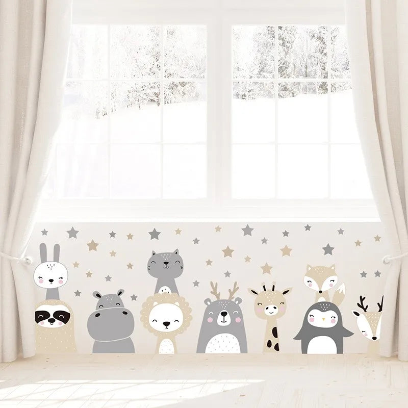 1Pc Cute Lion Bunny Forest Animals Wall Stickers