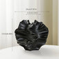 Ceramic Vase Geometric Wavy Patterns Petal Shape