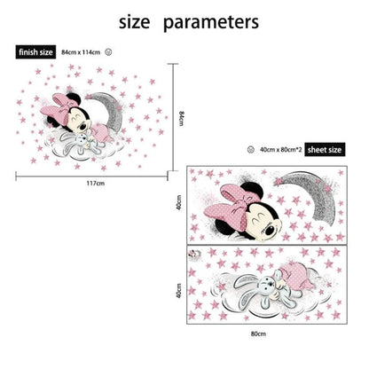 Cartoon Mickey Minnie Mouse Home Wall Stickers