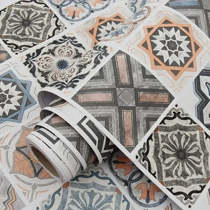 Tile 3D European style Oil Proof  Waterproof Kitchen Wallpaper