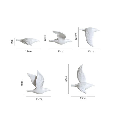 3D Ceramic Bird Swallows Creative Wall Hanging Sticker