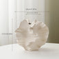 Ceramic Vase Geometric Wavy Patterns Petal Shape